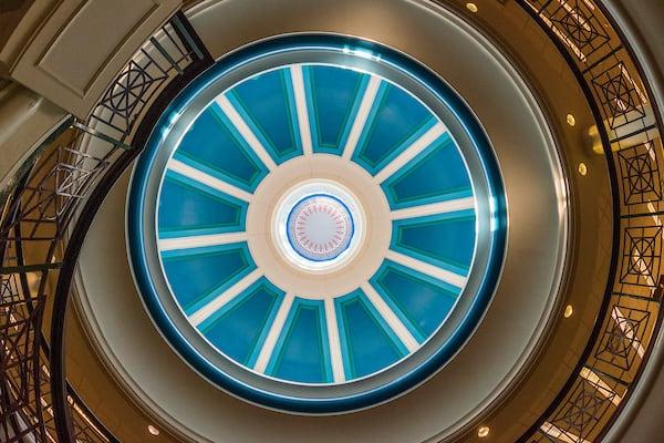 The rotunda from inside Bruno Business Library